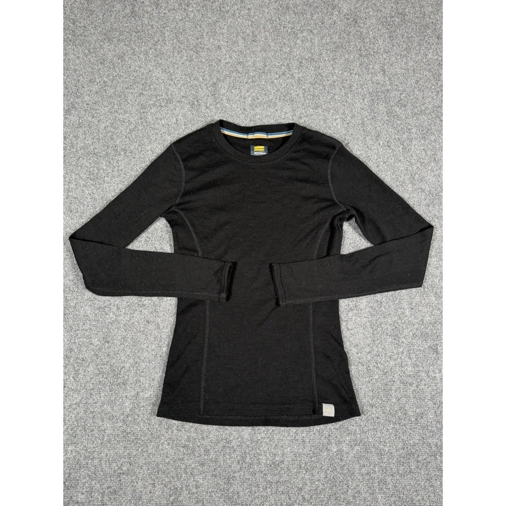 Meriwool Layers 250g Womens Small Black Merino Wool Long Sleeve Baselayer Shirt